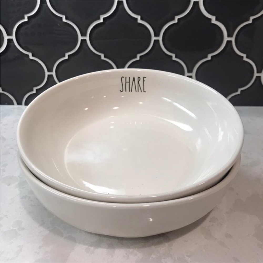 Rae Dunn SHARE Pasta Bowls HTF - Picture 2 of 7